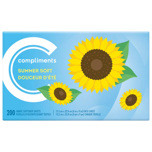 COMPLIMENTS SUMMER SCENTED LAUNDRY SOFTENER 200 FL OZ, 6 X 200 UN