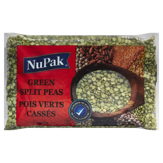 NUPAK SPLIT GREEN PEAS, 12 X 900 G