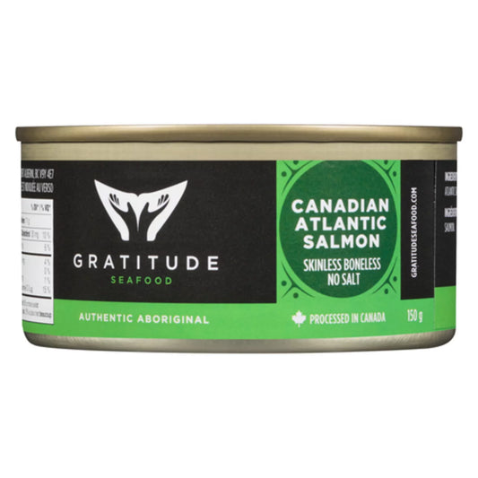 GRATITUDE SMOKED ATLANTIC SALMON SKINLESS SEA SALT, 12 X 150 G