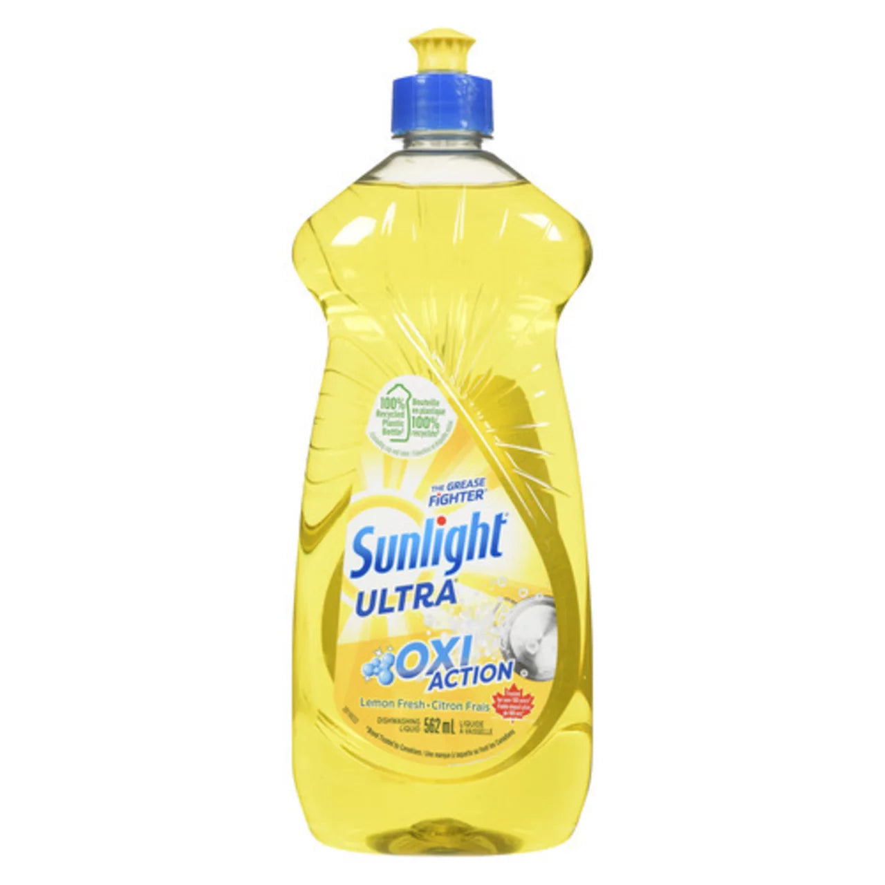 SUNLIGHT CONCENTRATED LIQUID DISH SOAP LEMON, 8 X 562 ML
