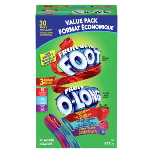 FRUIT O-LONG FRUIT SNACKS 30 COUNT, 9 X 637 G