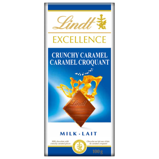 LINDT EXCELLENCE BAR CHOCOLATE CARAMEL CRUNCH, 20 X 100 G