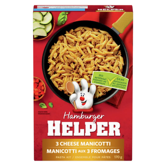 BETTY CROCKER HAMBURGER HELPER MANICOTTI 3 CHEESE, 12 X 170 G