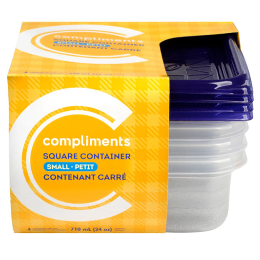 COMPLIMENTS SMALL SQUARE CONTAINER, 6 X 4 UN