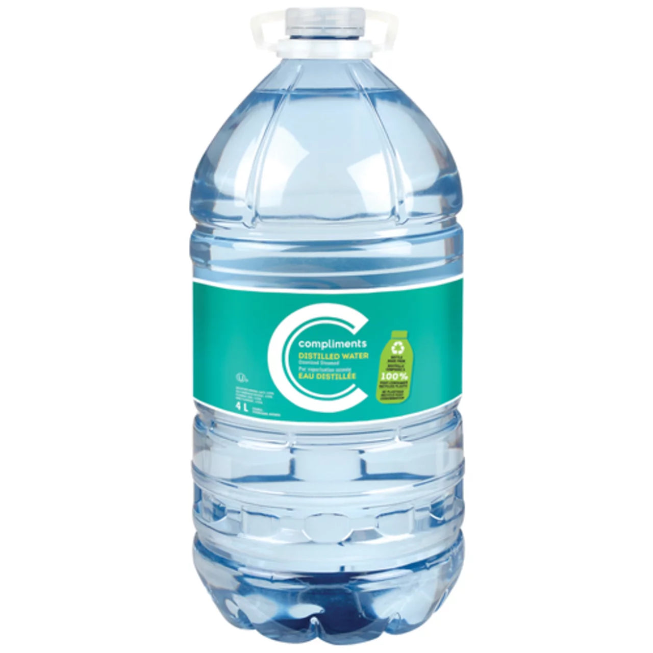 COMPLIMENTS DISTILLED WATER, 4 x 4L