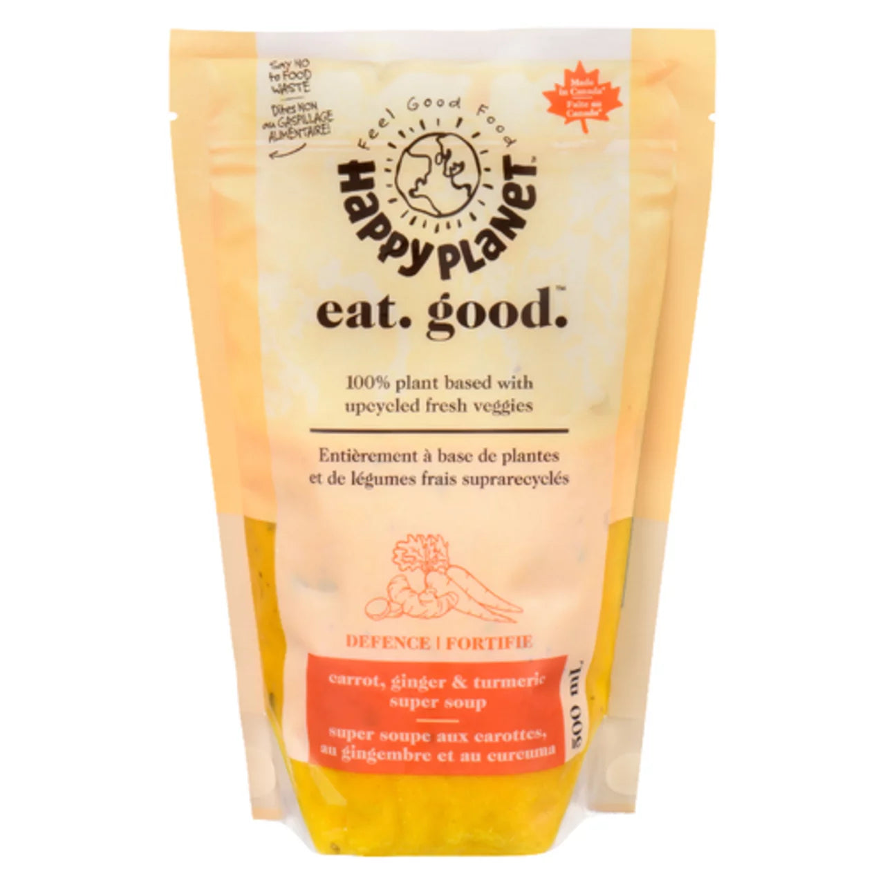 HAPPY PLANET, CARROT GINGER&TURMERIC, 6 x 500ML