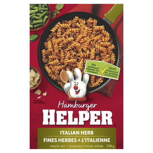 BETTY CROCKER HAMBURGER HELPER ITALIAN HERB, 12 X 218 G