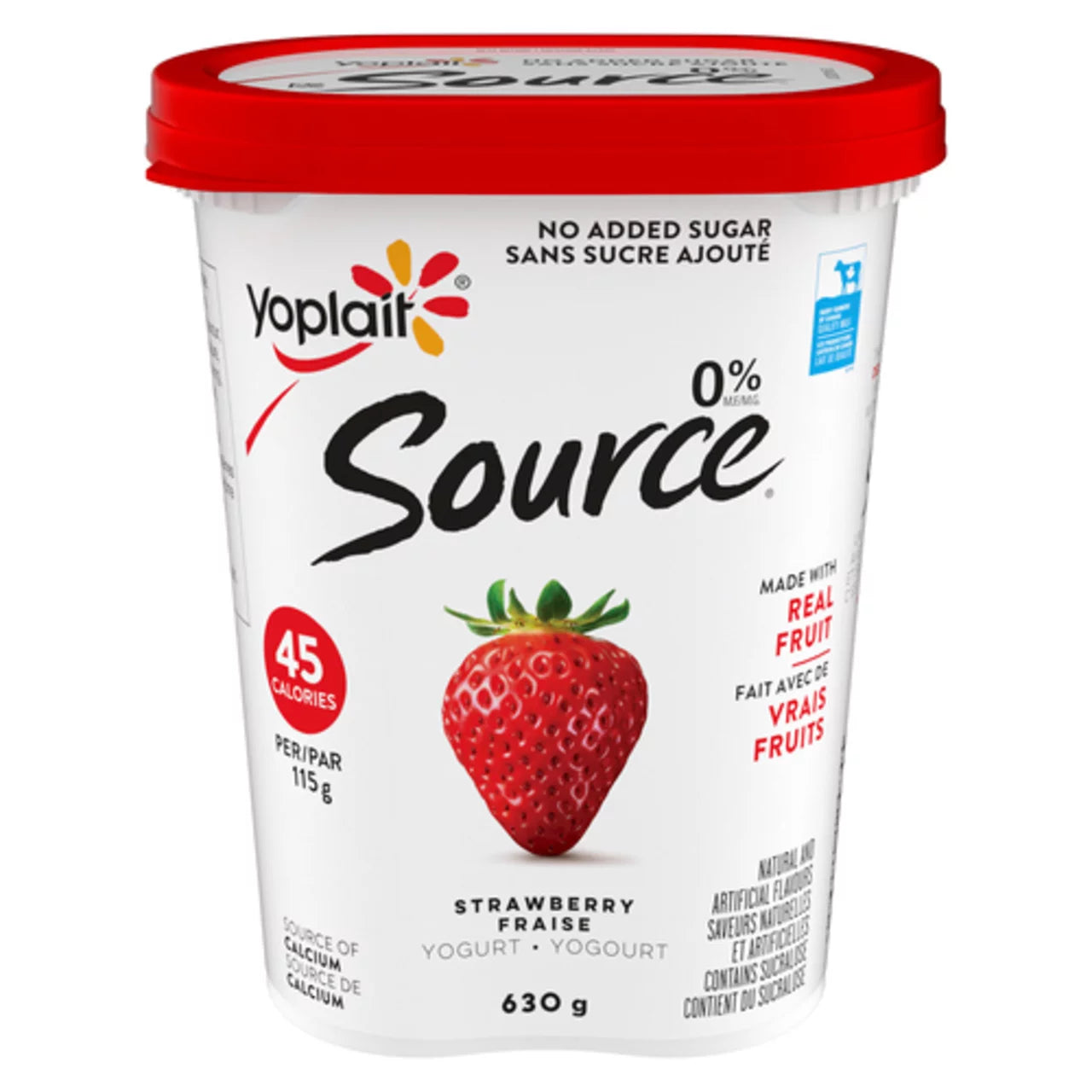 SOURCE STRAWBERRY YOGURT 0%, 6 X 630 G
