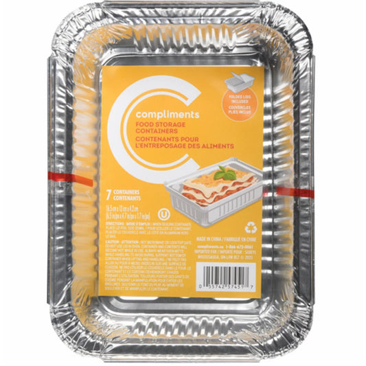 COMPLIMENTS ALUMINUM CONTAINER WITH LID 2 LBS, 24 X 7 UN