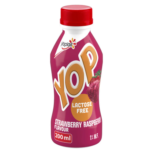 YOP STRAWBERRY-RASPBERRY SLACTO-DRINK, 12 X 200 ML