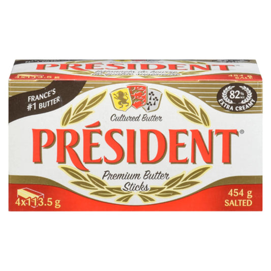 PRESIDENT SALTED BUTTER STICKS, 20 X 454 G