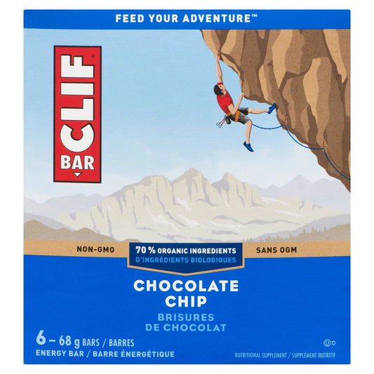 CLIF BAR CHOCOLATE CHIP, 6 X 6 X 68 G