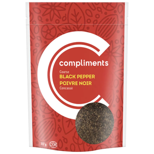COMPLIMENTS CRUSHED BLACK PEPPER, 9 X 117 G