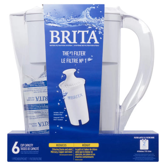 BRITA WHITE PITCHER 6 CUPS, 2 X 1 UN