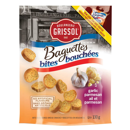 GRISSOL GARLIC PARMESAN BISCOTTE BAGUETTES, 12 X 130 G