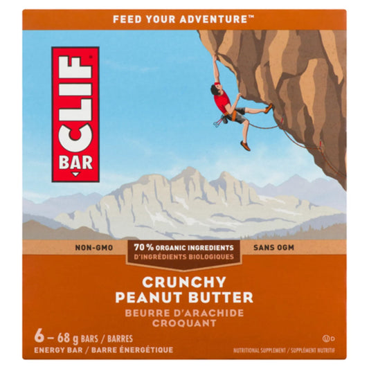 CLIF BAR CRUNCHY PEANUT BUTTER, 6 X 6 X 68 G