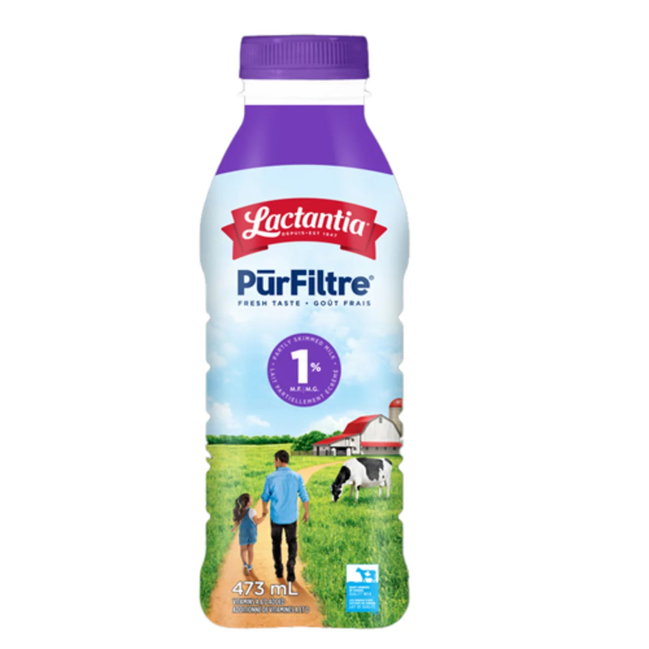 LACTANTI MILK 1% BOTTLE PURIFIED, 12 X 473 ML