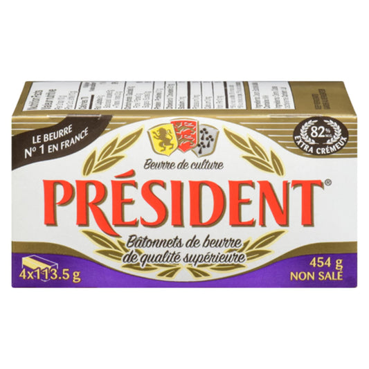 PRESIDENT UNSALTED BUTTER STICKS, 20 X 454 G