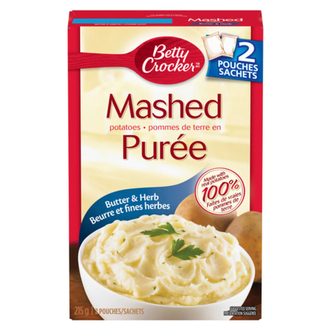 BETTY CROCKER MASHED POTATOES WITH BUTTER & HERB, 12 X 215 G