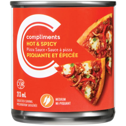 COMPLIMENTS HOT & SPICY PIZZA SAUCE, 24 X 213 ML
