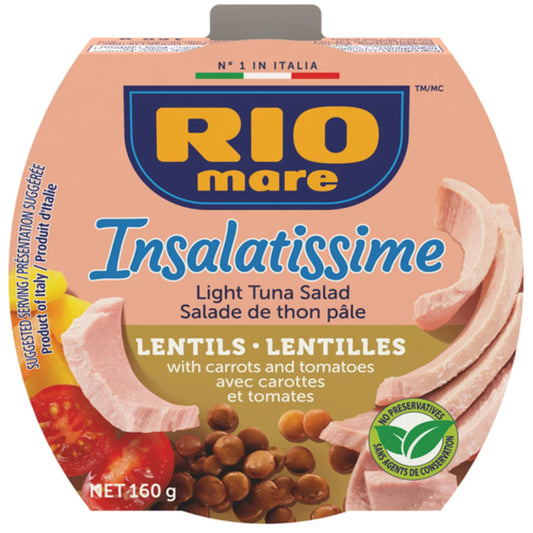 RIOMARE TUNA AND LENTIL SALAD, 18 X 160 G