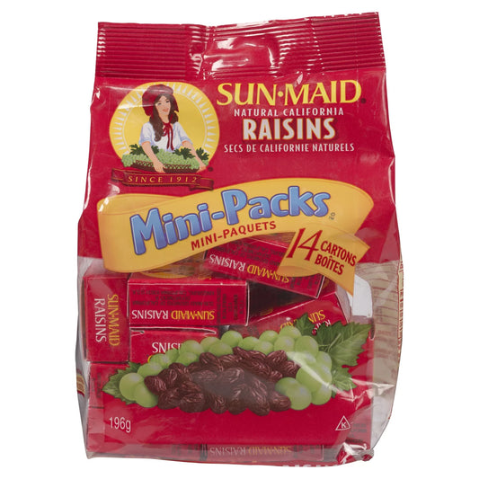 SUNMAID MINI CALIFORNIA RAISINS, 12 X 14 X 14 G