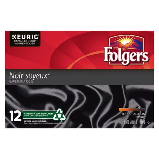 FOLGERS SILKY BLACK COFFEE 12 K-CUP, 6 X 96 G