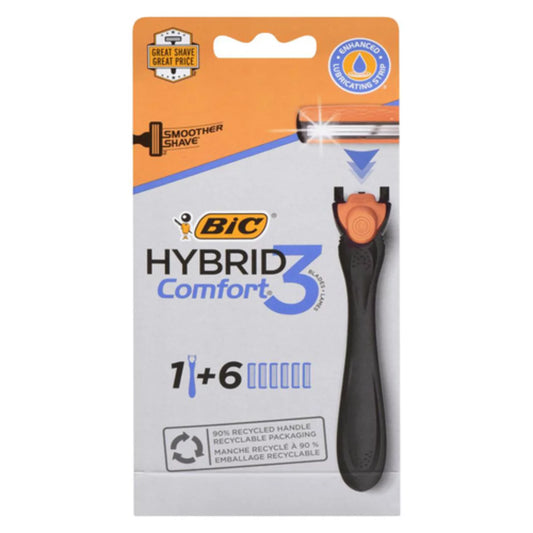 BIC RAZOR HYBRID FOR MEN, 6 X 6 UN