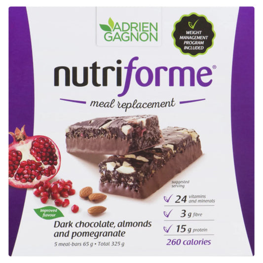 NUTRIFORM BAR SUBSTITUTE CHOCOLATE ALMOND AND GREN, 5 X 65 G