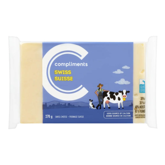 COMPLIMENTS SWISS CHEESE SLICES, 12 X 270 G
