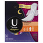 U BY KOTEX OVERNIGHT HYGIENE PADS WITH WINGS, 8 X 14 UN