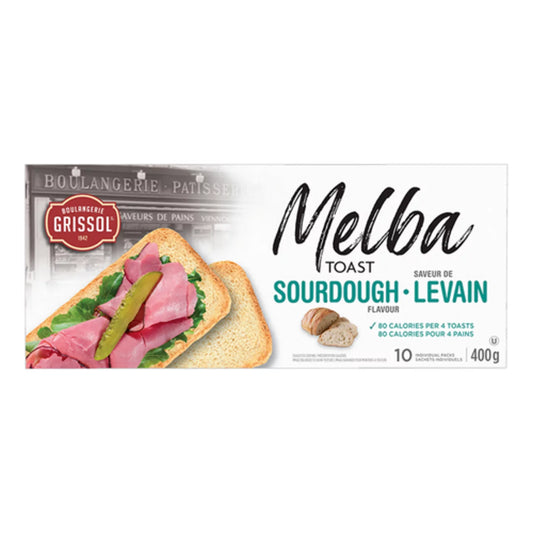 GRISSOL SOURDOUGH FLAVOR MELBA TOAST, 12 X 400 G