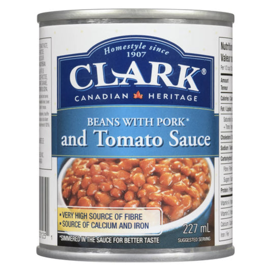 CLARK BAKED BEANS WITH TOMATO SAUCE, 12 X 227 ML