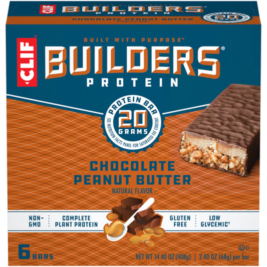 CLIF BUILDER'S BAR CHOCOLATE PEANUT BUTTER, 6 X 6 X 68 G