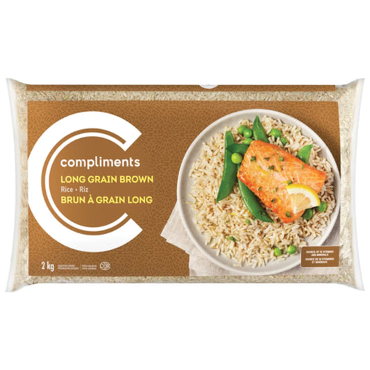 COMPLIMENTS LONG GRAIN BROWN RICE, 10 X 2 KG
