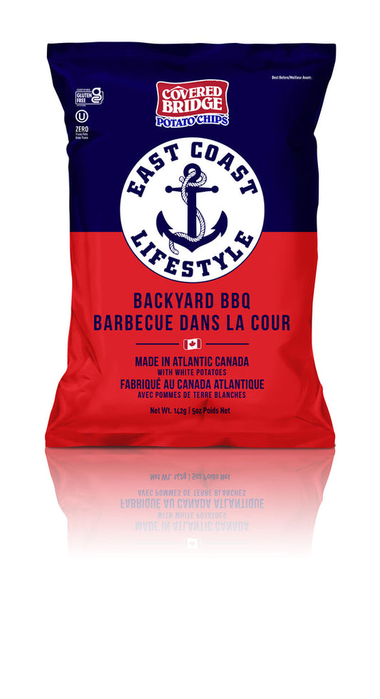 COVERED BRIDGE, ECL BACKYARD BBQ POTATO CHIPS, 12 x 142G