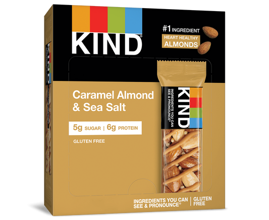 KIND, CARAMEL ALMOND & SEA SALT, 12 x 40G