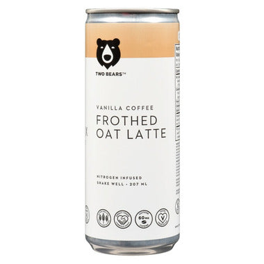 TWO BEARS, FROTHED COFFEE LATTE WITH OAT MILK - VAN, 6 x 207ML