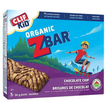 CLIF/LUNABAR, ORGANIC ZBAR CHOCOLATE CHIP, 6 x 180 GR