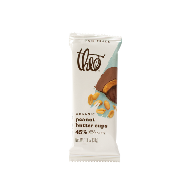 THEO, PEANUT BUTTER CUPS MILK BILINGUAL, 12 x 38G
