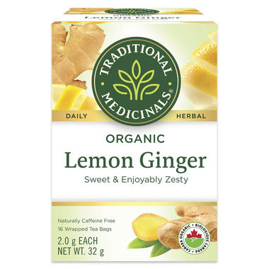 TRADITIONAL MEDICINALS, LEMON GINGER, 6 x 16CT
