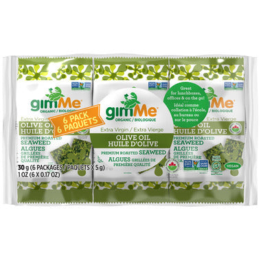 GIMME, ORG ROASTED SEAWEED SNACK- OLIVE OIL, 8 x 30G