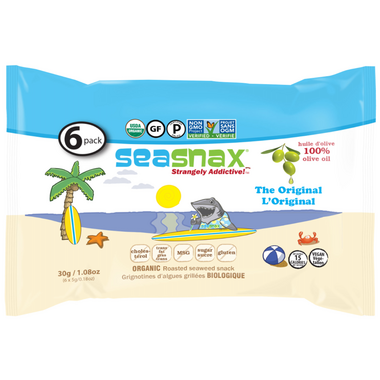 SEA SNAX, ORIGINAL SEAWEED CHIPS, 8 x 30 G
