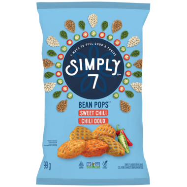 SIMPLY 7 SNACK, BEAN POPS SWEET CHILI, 12 x 99G