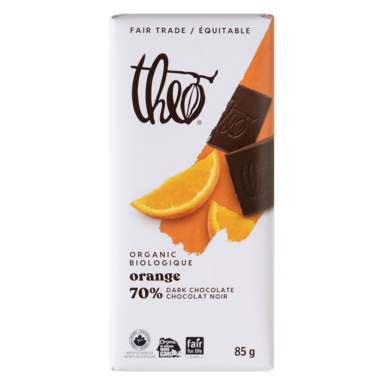 THEO, ORANGE 70% DARK CHOCOLATE OR, 12 x 85 G