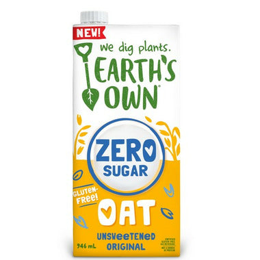 EARTH'S OWN, OAT UNSWEETENED ORIGINAL - ZERO SUGAR, 12 x 946ML