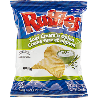RUFFLES, SOUR CREAM & ONION, 48 X 40G