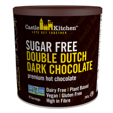 CASTLE KITCHEN, SUGAR FREE DOUBLE DUTCH DARK CHOCOLATE, 6 x 240G