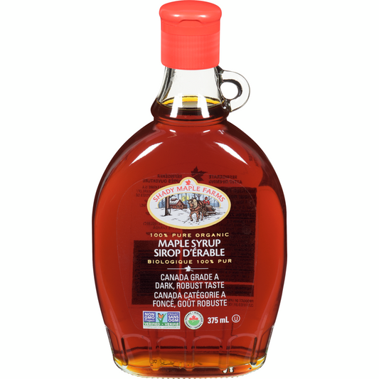 SHADY MAPLE FAR, AMBER RICH TASTE ORGANIC MAPLE SYRUP, 6 x 375ML