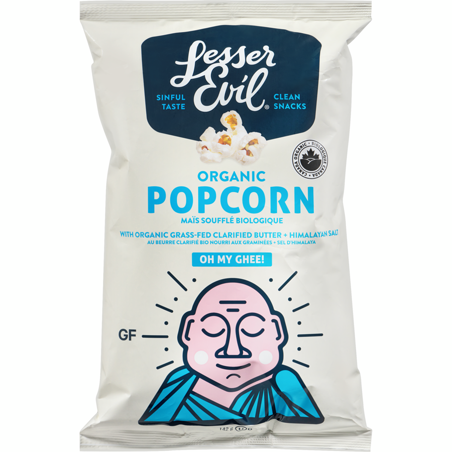 LESSER EVIL, ORGANIC POPCORN - OH MY GHEE, 12 x 142G